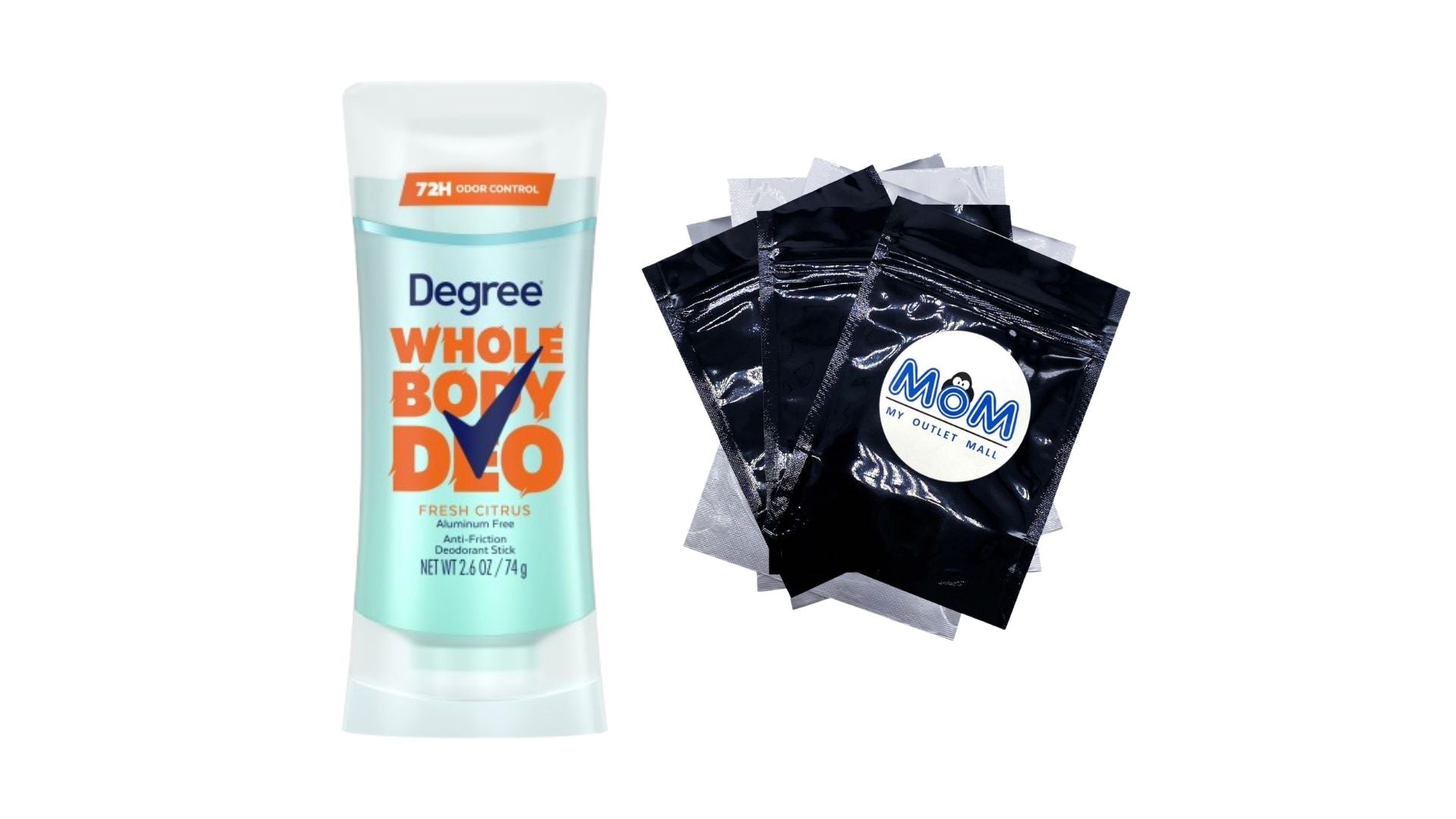 Women Whole Body Deodorant Stick for Women Fresh Citrus Scent Aluminum Free - 1 pack - 2.6 oz per pack - plus 3 My Outlet Mall Resealable Storage Pouches