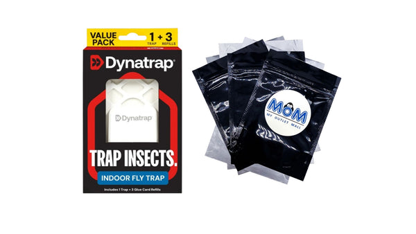 Indoor Insect Trap, White, 1 Trap, 3 Refills - 1 pack - plus 3 My Outlet Mall Resealable Storage Pouches