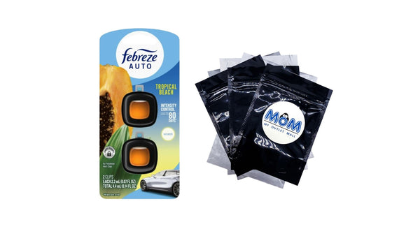 Auto Car Air Freshener, Odor-Fighting Car Vent Clip, Tropical Beach- 1 pack - 2 count per pack plus 3 My Outlet Mall Resealable Storage Pouches