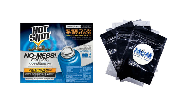 No Mess! Fogger with Odor Neutralizer, Kills Carpenter Ants, Spiders, Fleas and More - 1 pack - 3 Count - plus 3 My Outlet Mall Resealable Storage Pouches