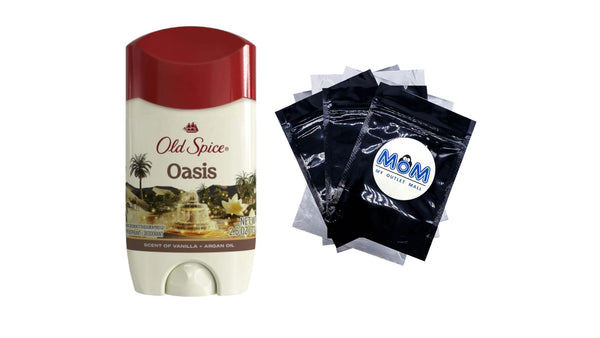 Men's Antiperspirant Deodorant, Invisible Solid Stick, Oasis with Vanilla - 1 pack - 2.6 oz per pack - plus 3 My Outlet Mall Resealable Storage Pouches