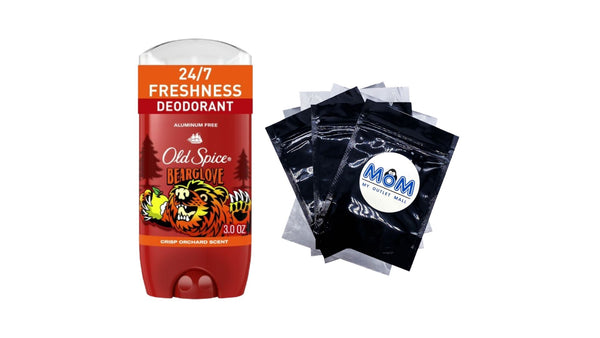 Aluminum Free Men's Deodorant, Invisible Solid Stick, Bearglove, Crisp Orchard Scent - 1 pack - 3 oz per pack - plus 3 My Outlet Mall Resealable Storage Pouches