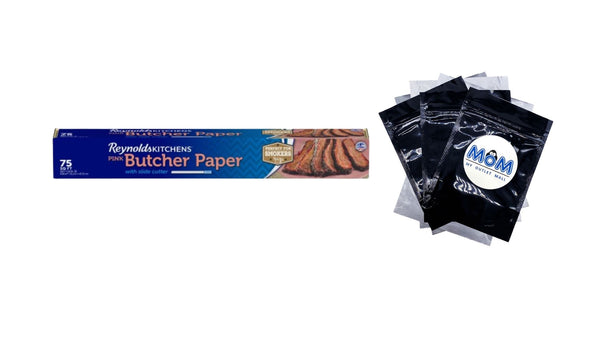 Kitchens Butcher Paper for Smoking Meat with Slide Cutter, Pink, 75 square feet - 1 pack - plus 3 My Outlet Mall Resealable Storage Pouches