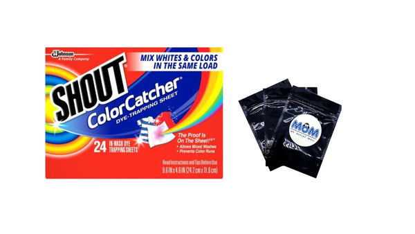 Color Catcher, Laundry Dye-Trapping Sheets -  1 Pack- 24 Sheets per pack- plus 3 My Outlet Mall Resealable Storage Pouches