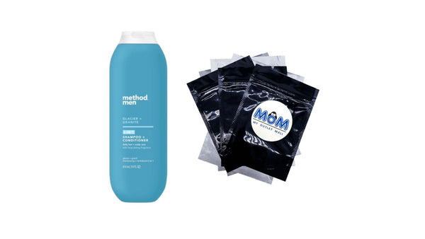 Men 2-in-1 Shampoo and Conditioner, Glacier + Granite - 1 pack - 14Fl oz per pack - plus 3 My Outlet Mall Resealable Storage Pouches