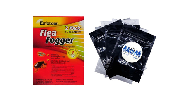 Flea Fogger, Kills Fleas, Ticks, and Other Pests - 1 pack - 2 Count - plus 3 My Outlet Mall Resealable Storage Pouches