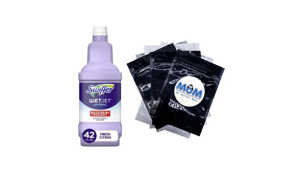 Wet Jet Mop Refill Solution, Floor Cleaner, Antibacterial - 1 pack - 32 oz per pack - plus 3 My Outlet Mall Resealable Storage Pouches