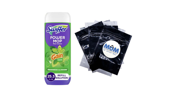 PowerMop Floor Cleaning Solution with Gain Scent - 1 pack - 25.3 fl oz per pack - plus 3 My Outlet Mall Resealable Storage Pouches
