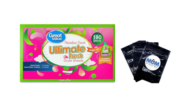 Ultimate Fresh Dryer Sheets, Paradise Fresh -1 pack - 180 count per pack - plus 3 My Outlet Mall Resealable Storage Pouches