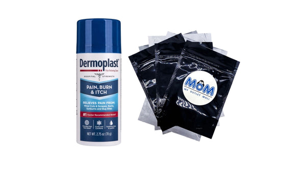 Pain Relief Spray for Minor Cuts, Burns and Bug Bites - 1 pack - 2.75 oz per pack - plus 3 My Outlet Mall Resealable Storage Pouches