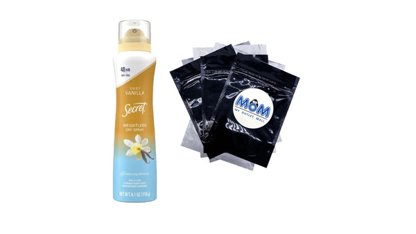 Dry Spray Antiperspirant Deodorant, Vanilla and Argan Oil - 1 pack - 4.1 oz per pack - plus 3 My Outlet Mall Resealable Storage Pouches
