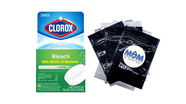 Bleach Automatic Toilet Bowl Cleaner Tablets - 1 pack - 2 Count - plus 3 My Outlet Mall Resealable Storage Pouches