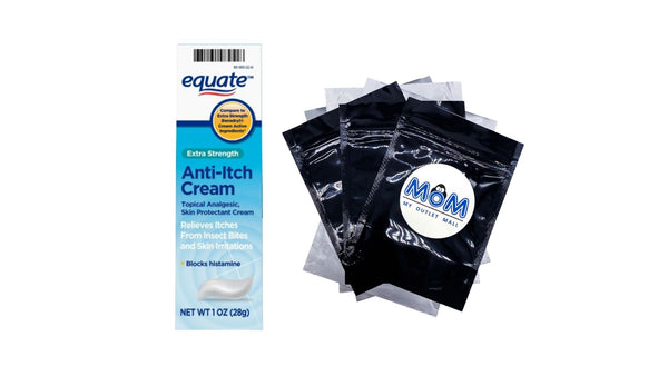 Extra Strength Anti-Itch and Skin Protectant Cream - 1 pack - 1 oz per pack - plus 3 My Outlet Mall Resealable Storage Pouches