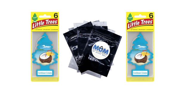 Air Freshener Caribbean Colada Fragrance 6 count - 2 packs - plus 3 My Outlet Mall Resealable Storage Pouches