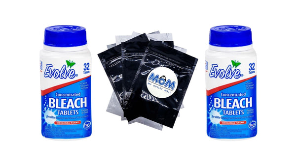 Bleach Tablets, Ultra Concentrated, Original Scent - 2 packs - 32 Count - plus 3 My Outlet Mall Resealable Storage Pouches