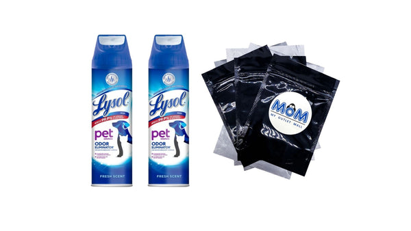 Pet Odor Eliminator Spray, Sanitizing and Disinfecting Spray for Pet Odors - 2 packs - 15 oz per pack - plus 3 My Outlet Mall Resealable Storage Pouches