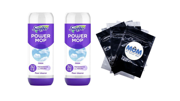 Power Mop Refill Solution, Tile, Vinyl, Laminate, Wood, Floor Cleaner, Fresh - 2 packs - 25.3 fl oz per pack - plus 3 My Outlet Mall Resealable Storage Pouches