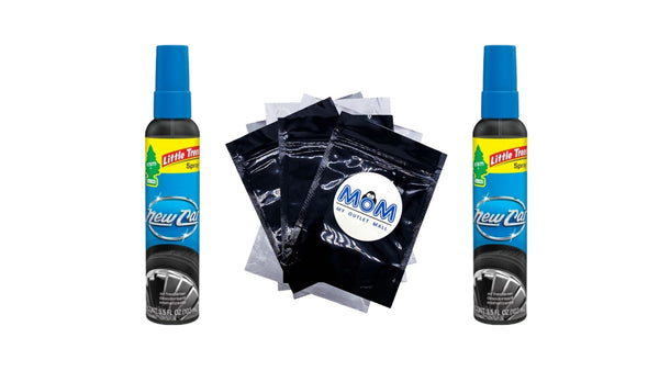 Air Freshener Spray New Car - 2 packs - 3.5 fl oz. per pack plus 3 My Outlet Mall Resealable Storage Pouches