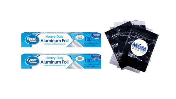 Heavy Duty Aluminum Foil, 100 Sq ft - 2 packs - plus 3 My Outlet Mall Resealable Storage Pouches