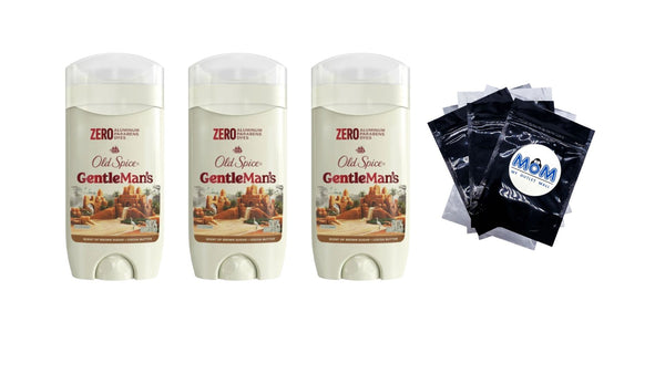 Gentleman's Collection Deodorant Stick for Men, Brown Sugar & Cocoa Butter - 3 packs - 3 oz per pack - plus 3 My Outlet Mall Resealable Storage Pouches
