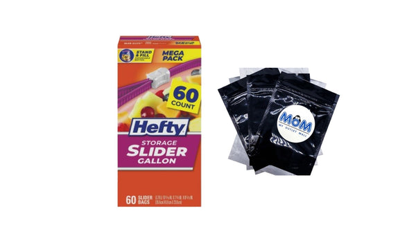 Slider Kitchen Storage Bags, Gallon Size - 1 pack -  60 Count per pack - plus 3 My Outlet Mall Resealable Storage Pouches