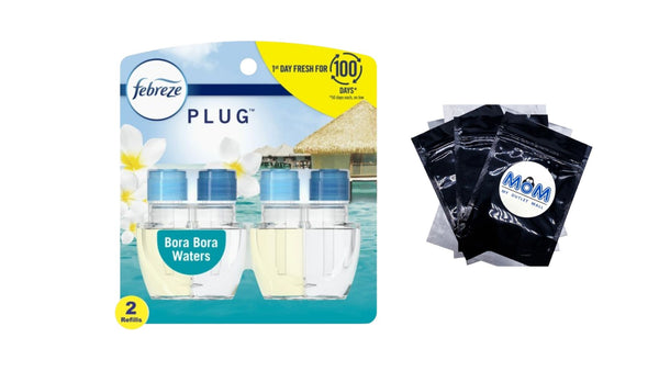 Plug In Air Freshener, Odor-Fighting Scented Oil Refill, Bora Bora Waters Scent - 1 pack - 2 count per pack - plus 3 My Outlet Mall Resealable Storage Pouches