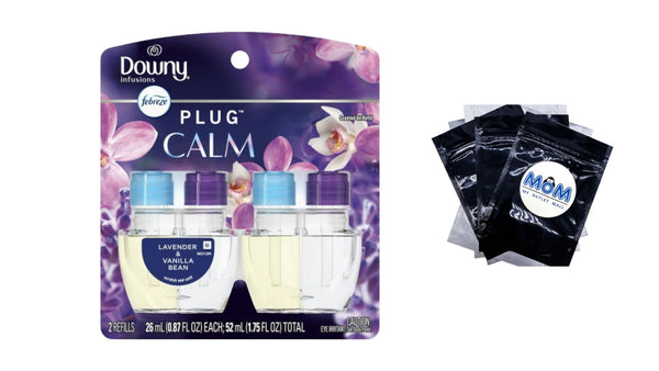 Plug In Air Freshener, Odor-Fighting Oil Refill, Downy Calm - 1 pack - 1.75 oz per pack - plus 3 My Outlet Mall Resealable Storage Pouches