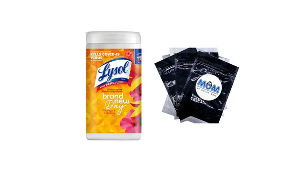 Disinfectant Wipes, Multi-Surface Antibacterial Wipes, Mango & Hibiscus Scent - 1 pack - 80 count per pack - plus 3 My Outlet Mall Resealable Storage Pouches