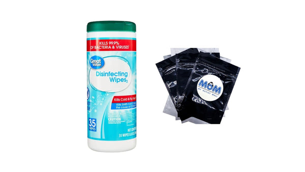 Fresh Scent Disinfecting Wipes - 1 pack - 35 count  per pack - plus 3 My Outlet Mall Resealable Storage Pouches