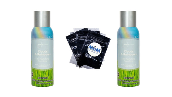 Odor Neutralizing Room Spray, Clouds & Rainbows Air Freshner - 2 packs - 4 oz per pack plus 3 My Outlet Mall Resealable Storage Pouches