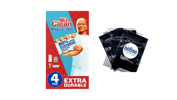 Magic Eraser Extra Durable Cleaning Pad - 1 pack -  4 count per pack - plus 3 My Outlet Mall Resealable Storage Pouches