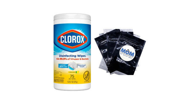 Disinfecting Wipes, Bleach Free Cleaning Wipes, Crisp Lemon - 1 pack - 75 count per pack - plus 3 My Outlet Mall Resealable Storage Pouches