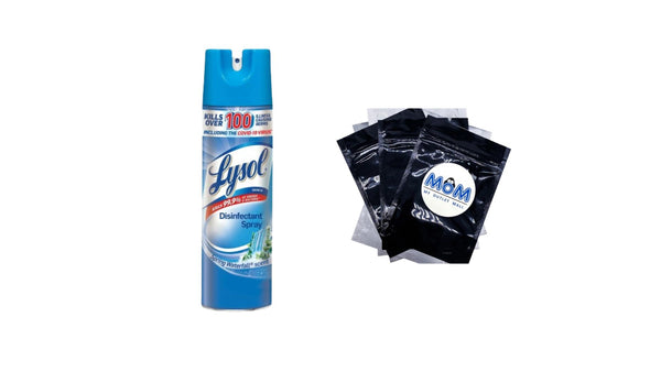 Disinfectant Spray, Spring Waterfall- 1 pack - 19 oz per pack - plus 3 My Outlet Mall Resealable Storage Pouches