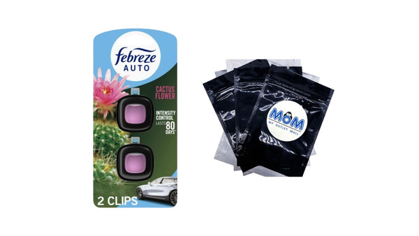 Car Air Freshener, Odor-Fighting Car Vent Clip, Cactus Flower - 1 pack - 2 count per pack plus 3 My Outlet Mall Resealable Storage Pouches