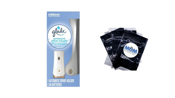 Automatic Spray Holder, Battery-Operated Air Freshener Spray - 1 pack - 10.2 oz per pack - plus 3 My Outlet Mall Resealable Storage Pouches