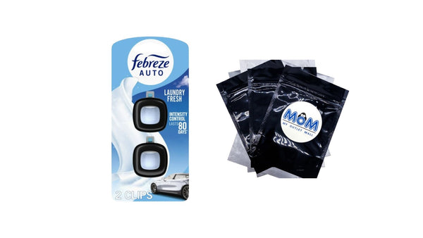 Car Air Freshener, Odor-Fighting Car Vent Clip, Laundry Fresh - 1 pack - 2 count per pack plus 3 My Outlet Mall Resealable Storage Pouches