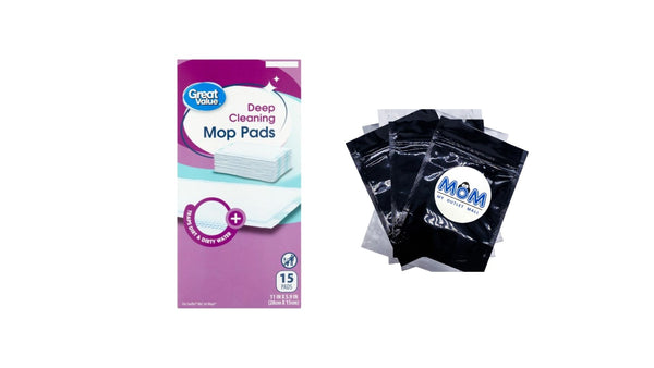 Deep Cleaning Mop Pads - 1 pack - 15 count per pack - plus 3 My Outlet Mall Resealable Storage Pouches
