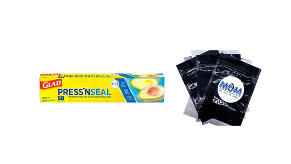 Press'n Seal Food Plastic Wrap - 1 pack -  50 sq ft Roll per pack - plus 3 My Outlet Mall Resealable Storage Pouches
