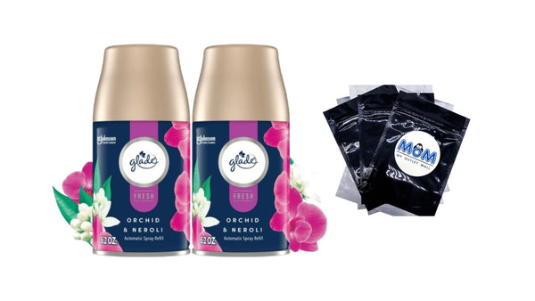 Automatic Spray Refill, Air Freshener, Infused with Essential Oils, Orchid & Neroli - 1 pack - 2 count per pack - plus 3 My Outlet Mall Resealable Storage Pouches