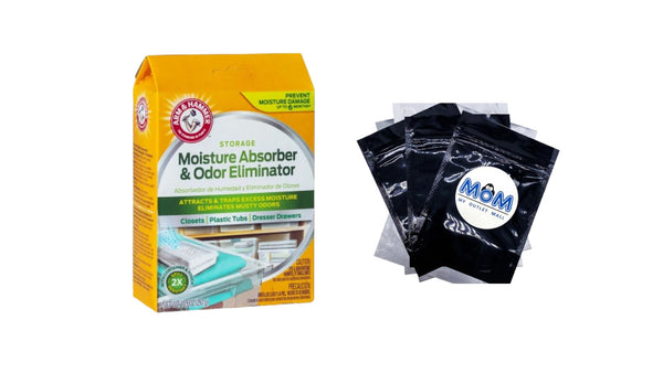 Hanging Bags Moisture Absorber for Closets, Clean Burst Scent -  1 pack - 16 oz per pack plus 3 My Outlet Mall Resealable Storage Pouches