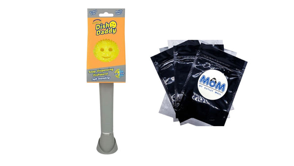 Dish Daddy Dishwand, Clear - 1 Pack - 1 Count per pack - plus 3 My Outlet Mall Resealable Storage Pouches