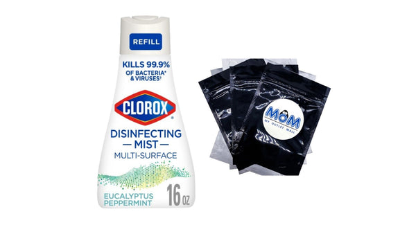 Disinfectant Mist Refill, Multi-Surface Spray, Eucalyptus Peppermint - 1 pack - 16 fl oz per pack - plus 3 My Outlet Mall Resealable Storage Pouches