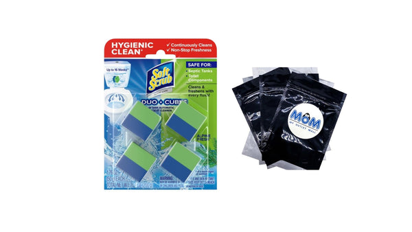In-Tank Toilet Cleaner Duo-Cubes, Alpine Fresh - 1 pack -  4 count per pack - plus 3 My Outlet Mall Resealable Storage Pouches