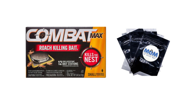 Roach Killing Bait, Small Roach Bait Station -  1 pack - 12 count per pack plus 3 My Outlet Mall Resealable Storage Pouches