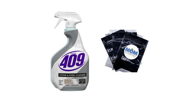 Stone and Steel Cleaner, Spray Bottle - 1 pack - 32 oz per pack - plus 3 My Outlet Mall Resealable Storage Pouches