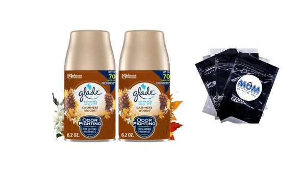 Automatic Spray Refill, Air Freshener, Comforting Cashmere Woods - 1 pack - 2 count per pack - plus 3 My Outlet Mall Resealable Storage Pouches