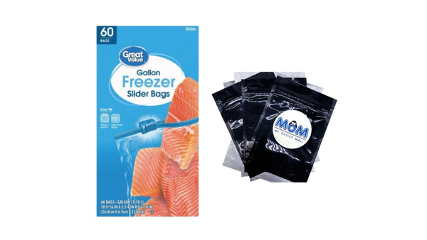 Gallon Freezer Guard Slider Zipper Bags - 1 pack -  60 Count per pack - plus 3 My Outlet Mall Resealable Storage Pouches