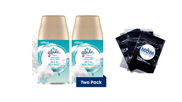 Automatic Spray Refills, Air Freshener, Infused with Essential Oils, Sky & Sea Salt - 1 pack - 2 count per pack - plus 3 My Outlet Mall Resealable Storage Pouches