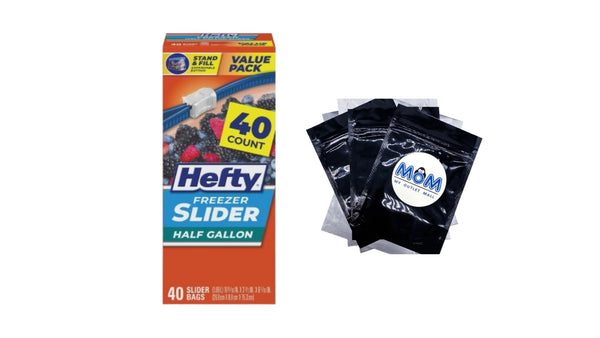 Slider Freezer Kitchen Storage Bags, Half gallon Size - 1 pack -  40 Count per pack - plus 3 My Outlet Mall Resealable Storage Pouches
