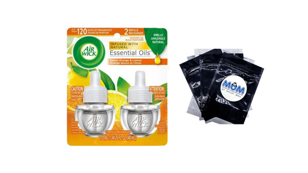 Pure Scented Oils Refill, Sparkling Citrus Fragrance - 1 pack - 2 Count per pack - plus 3 My Outlet Mall Resealable Storage Pouches